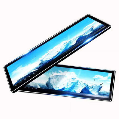 สกรีนโฆษณา ดิจิตอล ไซเนจ แผ่นจอฉากหน้าจอ Android Ultra Wide Stretched Bar Lcd Screen Display สําหรับซุปเปอร์มาร์เก็ต